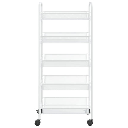 5-Tier Kitchen Trolley White 46x26x105 cm Iron