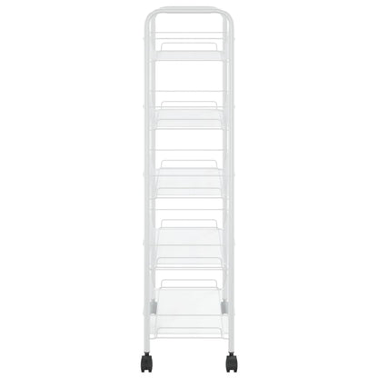 5-Tier Kitchen Trolley White 46x26x105 cm Iron