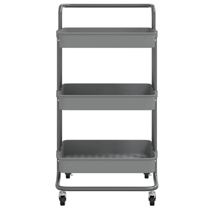 3-Tier Kitchen Trolley Grey 42x35x85 cm Iron and ABS