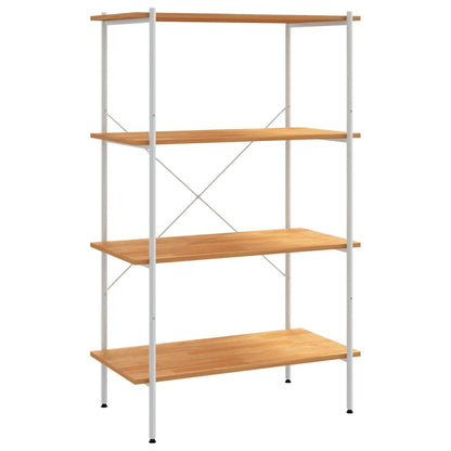 4-Tier Shelving Unit White and Oak 80x40x130 cm