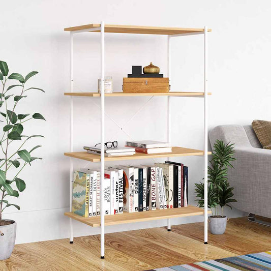 Shelving Unit | White and Oak | Engineered wood, Steel | Medium