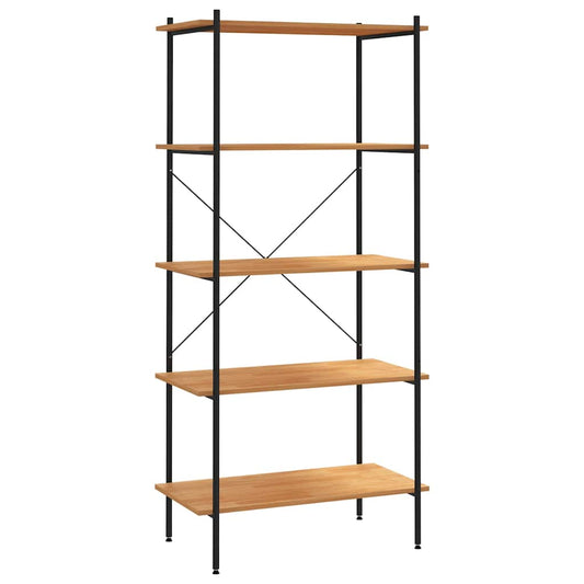 Shelving Unit | Black and Oak | Engineered wood, Steel | Large | Durable