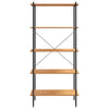 5-Tier Shelving Unit Black and Oak 80x40x163 cm