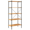 5-Tier Shelving Unit Black and Oak 80x40x163 cm