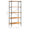 5-Tier Shelving Unit Black and Oak 80x40x163 cm
