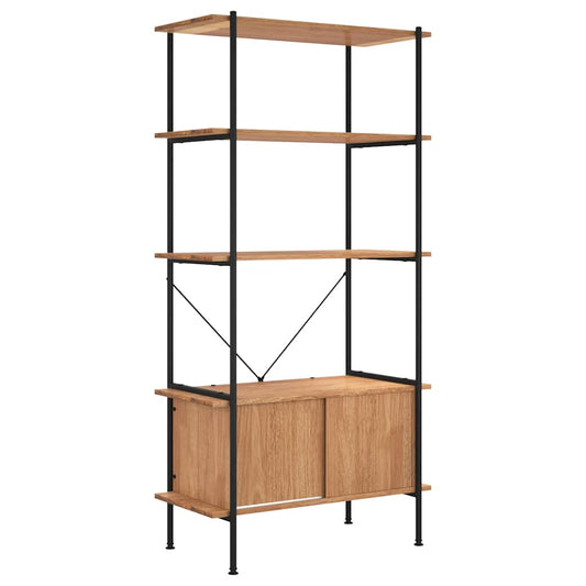 Shelving Unit With Cabinet | Light brown and black