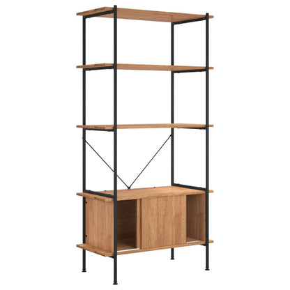 5-Tier Shelving Unit with Cabinet 80x40x163 cm Steel and Engineered Wood