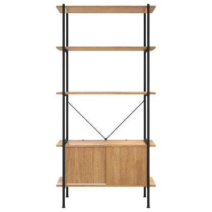 5-Tier Shelving Unit with Cabinet 80x40x163 cm Steel and Engineered Wood