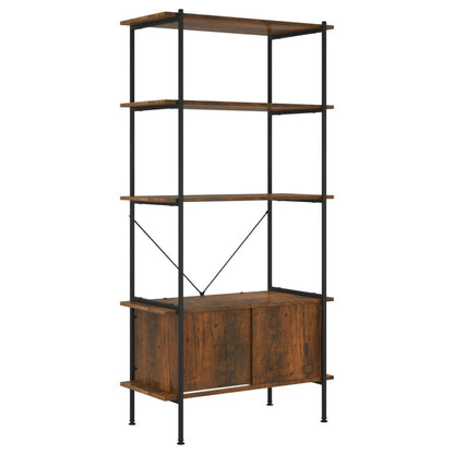 5-Tier Shelving Unit with Cabinet 80x40x163 cm Steel and Engineered Wood