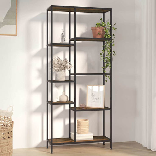 Book Shelf | Dark brown and black | Engineered wood and steel