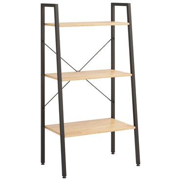 3-Tier Standing Shelf Light Brown and Black 56x35x108 cm