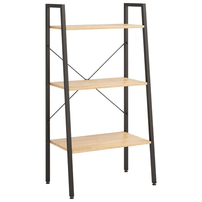 3-Tier Standing Shelf Light Brown and Black 56x35x108 cm