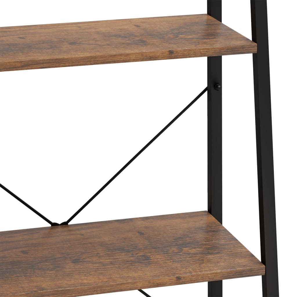 3-Tier Standing Shelf Dark Brown and Black 56x35x108 cm