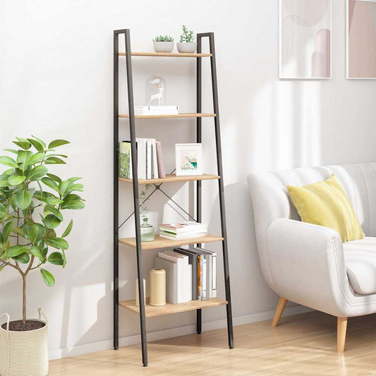 Standing Shelf | Light Brown and Black | Engineered wood and Steel