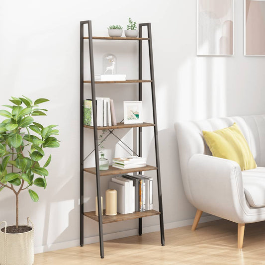 Standing Shelf | Dark brown and black | Engineered wood, Steel | Tall