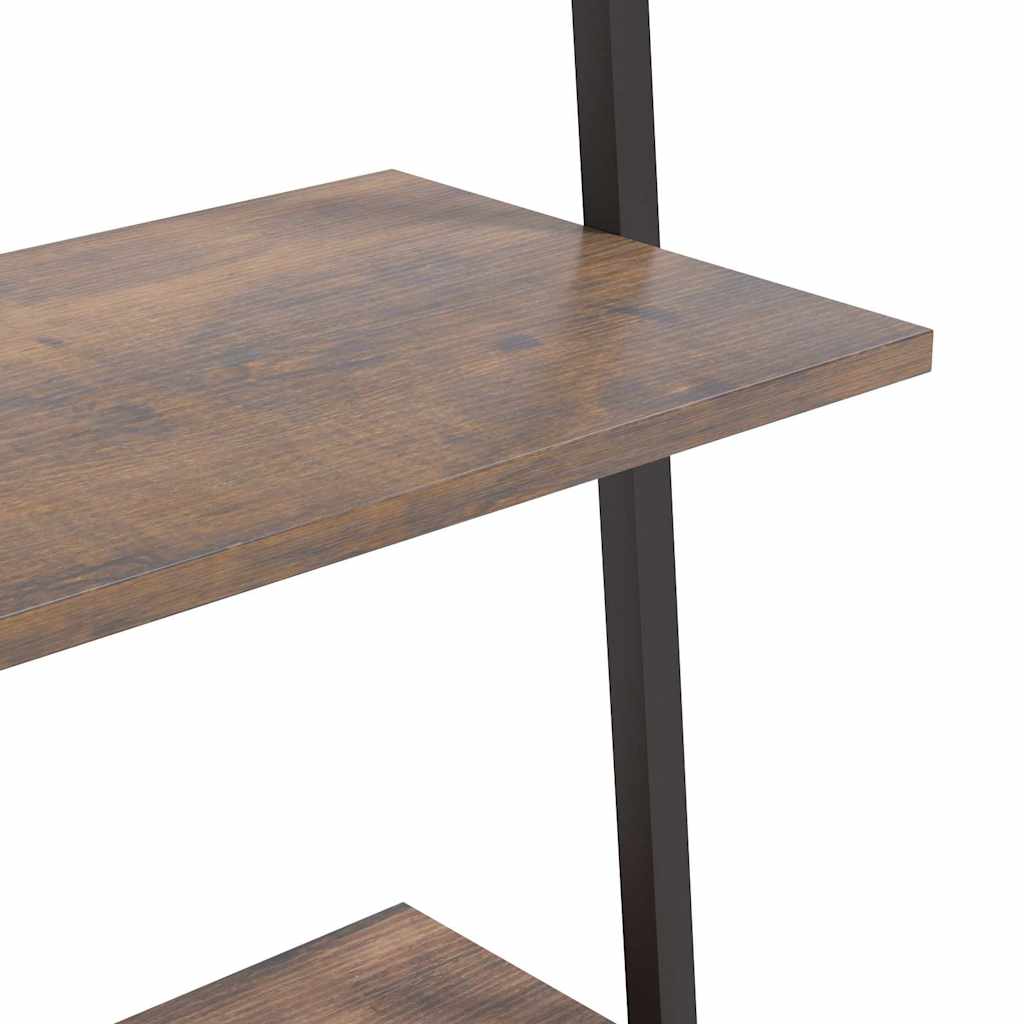 5-Tier Leaning Shelf Dark Brown and Black 64x34x185,5 cm