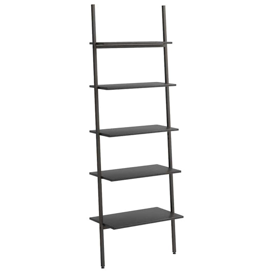 Leaning Shelf | Black | Engineered wood, steel | 5-Tier