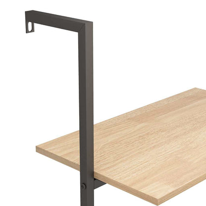 3-Tier Leaning Shelf Light Brown and Black 64x35x120,5 cm