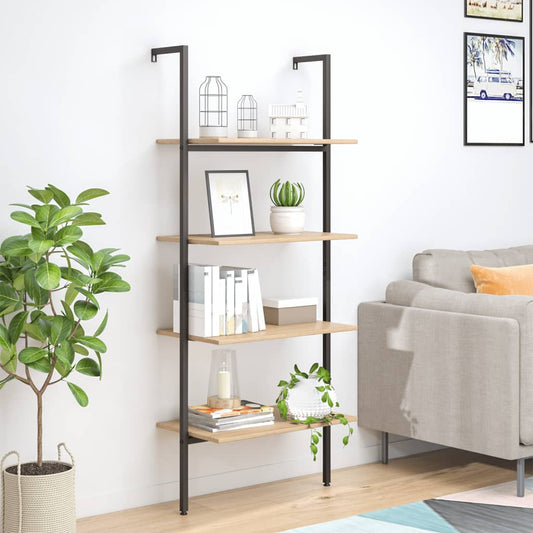 Leaning Shelf | Light brown and black | Engineered wood, steel | Medium