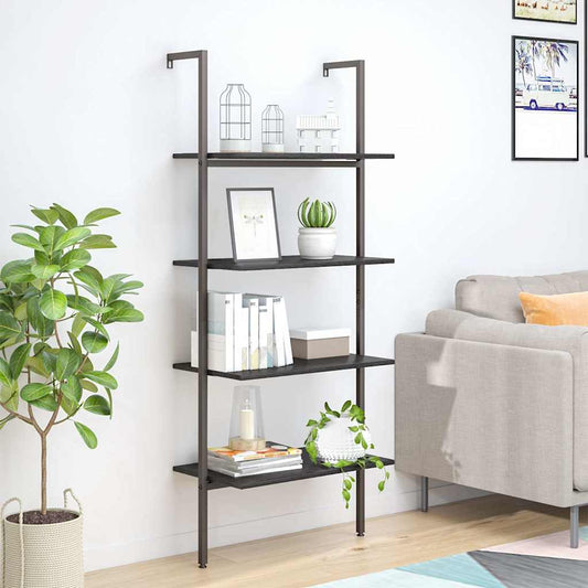 Leaning Shelf | Black | Engineered Wood, Steel | Medium | Leaning Shelf