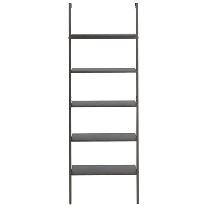 5-Tier Leaning Shelf Black 64x35x185 cm