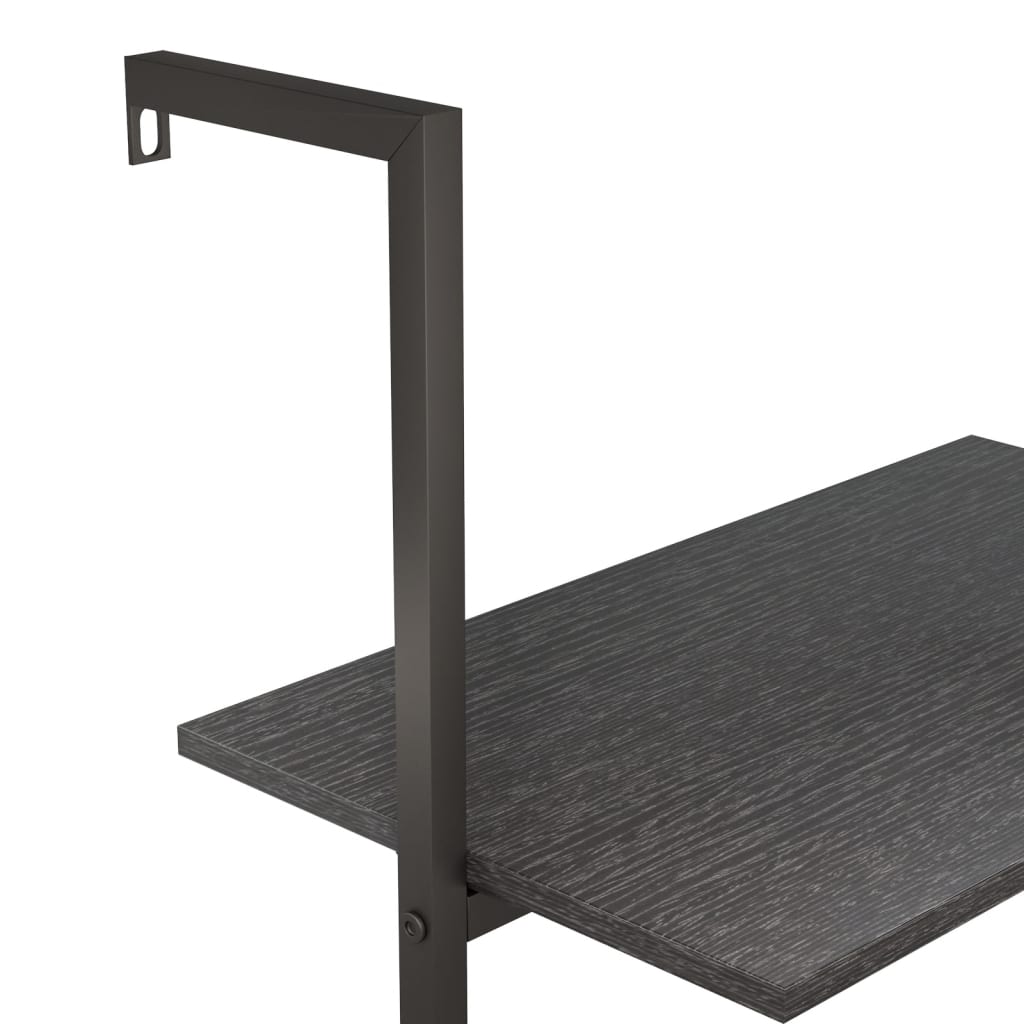 5-Tier Leaning Shelf Black 64x35x185 cm