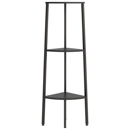 3-Tier Corner Shelf Black 45.5x31.5x120 cm