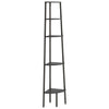 5-Tier Corner Shelf Black 45.5x31.5x180 cm