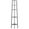 5-Tier Corner Shelf Black 45.5x31.5x180 cm