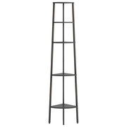 5-Tier Corner Shelf Black 45.5x31.5x180 cm