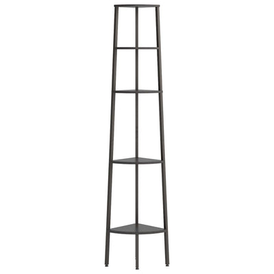 5-Tier Corner Shelf Black 45.5x31.5x180 cm