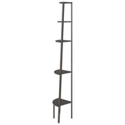 5-Tier Corner Shelf Black 45.5x31.5x180 cm