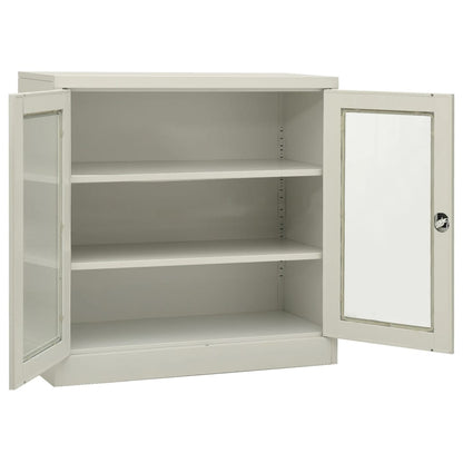 Office Cabinet | Light grey | Steel, tempered glass | Standard