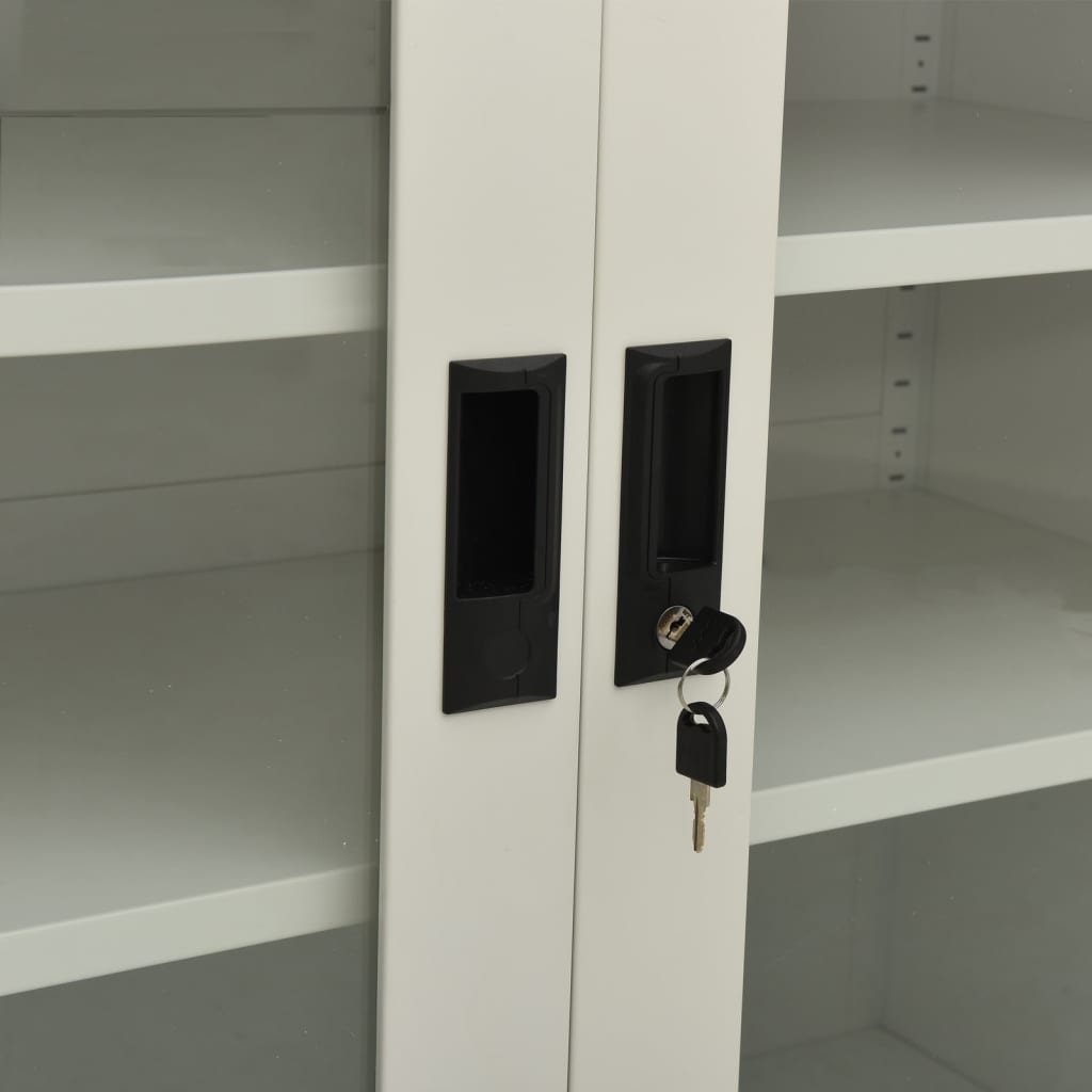 Office Cabinet | Light grey | Steel, tempered glass | Standard