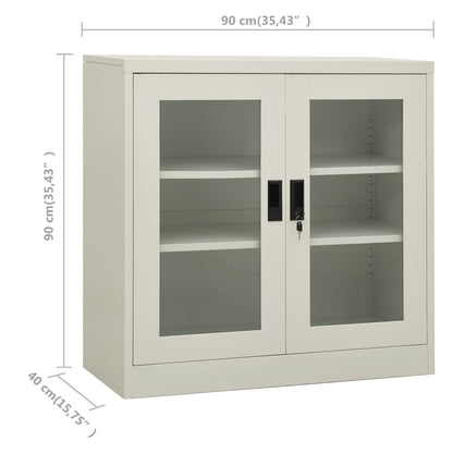 Office Cabinet | Light grey | Steel, tempered glass | Standard