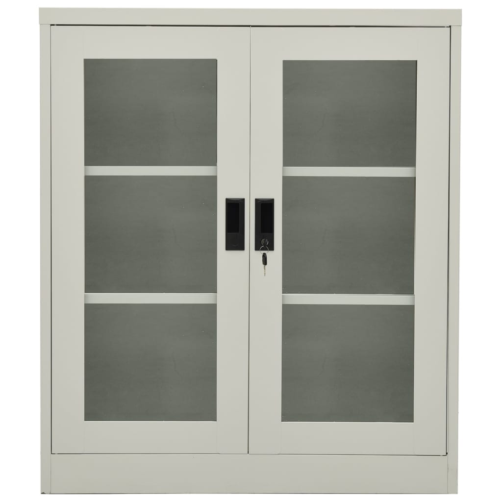 Office Cabinet Light Gray 35.4"x15.7"x41.3" Steel