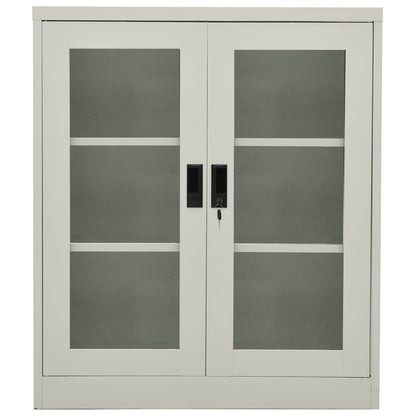 Office Cabinet Light Gray 35.4"x15.7"x41.3" Steel