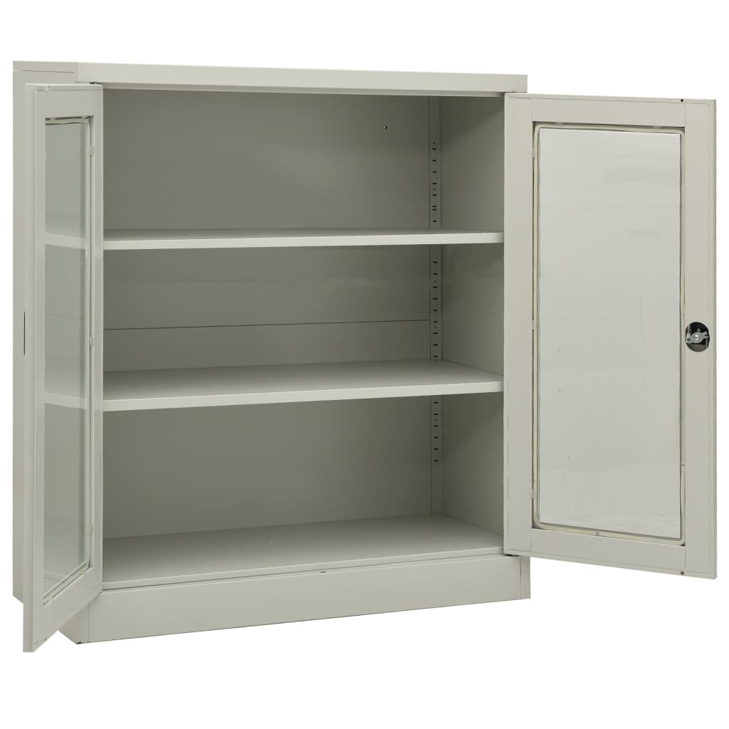 Office Cabinet Light Gray 35.4"x15.7"x41.3" Steel