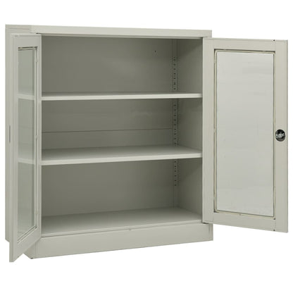 Office Cabinet Light Gray 35.4"x15.7"x41.3" Steel