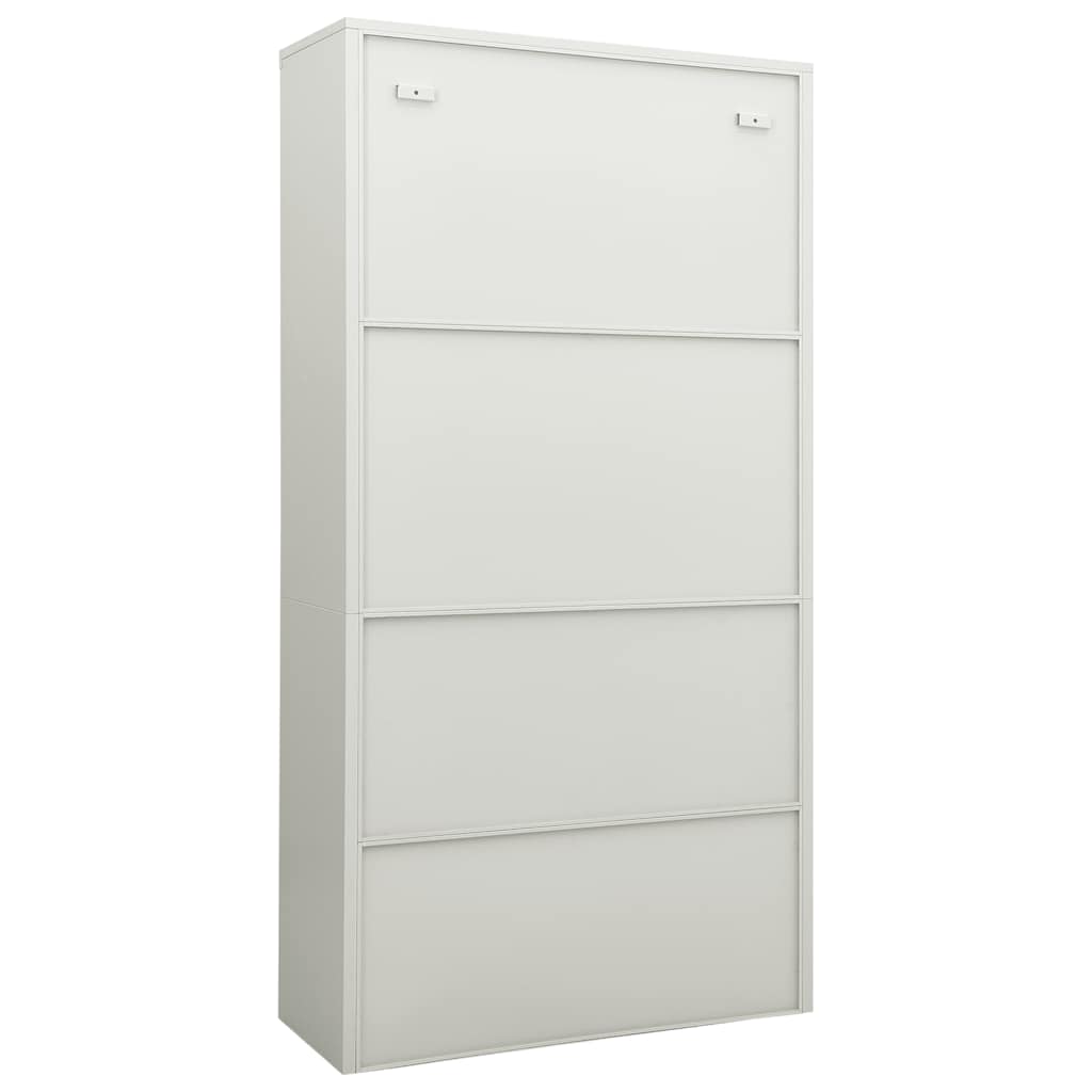 Office Cabinet | Light grey | Steel, tempered glass | 90x40x180 cm