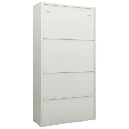 Office Cabinet | Light grey | Steel, tempered glass | 90x40x180 cm