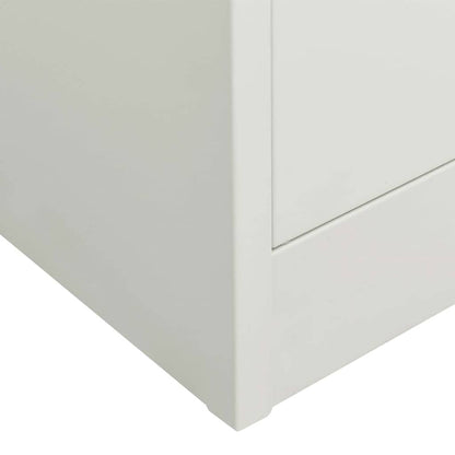 Office Cabinet | Light grey | Steel, tempered glass | 90x40x180 cm