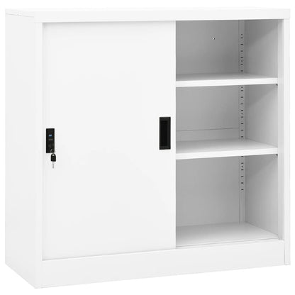 Office Cabinet | White | Steel | 90 cm x 40 cm x 90 cm | Filing Cabinet