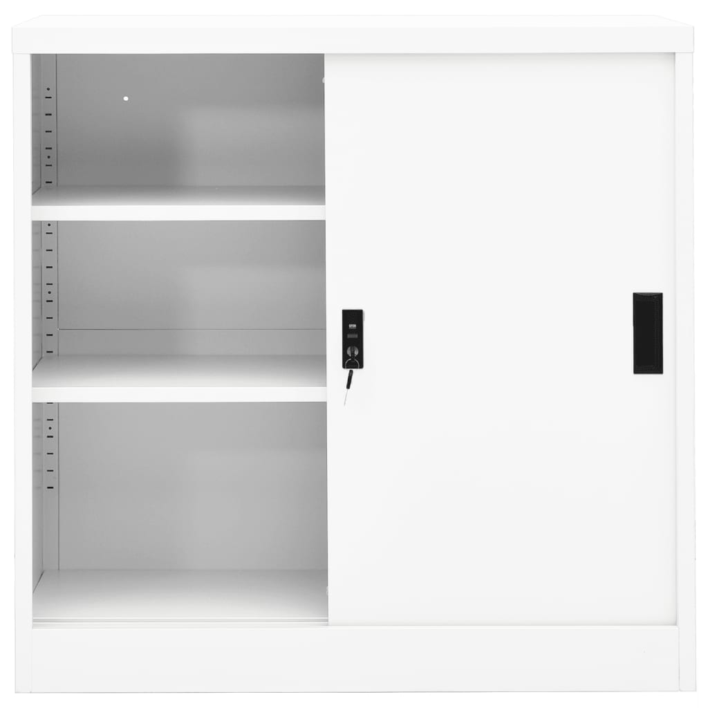Office Cabinet | White | Steel | 90 cm x 40 cm x 90 cm | Filing Cabinet