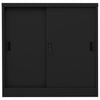Office Cabinet with Sliding Door Black 90x40x90 cm Steel