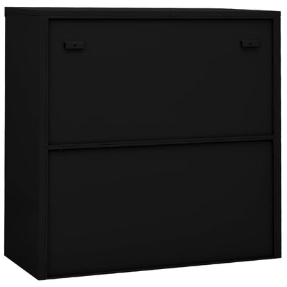 Office Cabinet | Black | Steel | 90x40x90 cm | Filing Cabinet