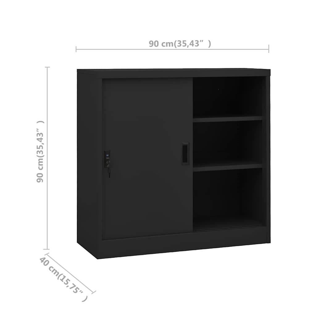 Office Cabinet Anthracite Steel 35.4x15.7x35.4 in Office Cabinet