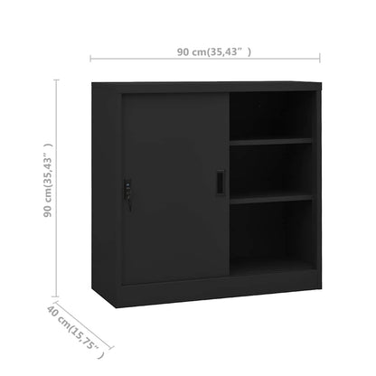 Office Cabinet Anthracite Steel 35.4x15.7x35.4 in Office Cabinet