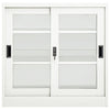 Sliding Door Cabinet White 90x40x90 cm Steel