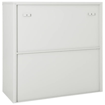 Sliding Door Cabinet Light Grey 90x40x90 cm Steel